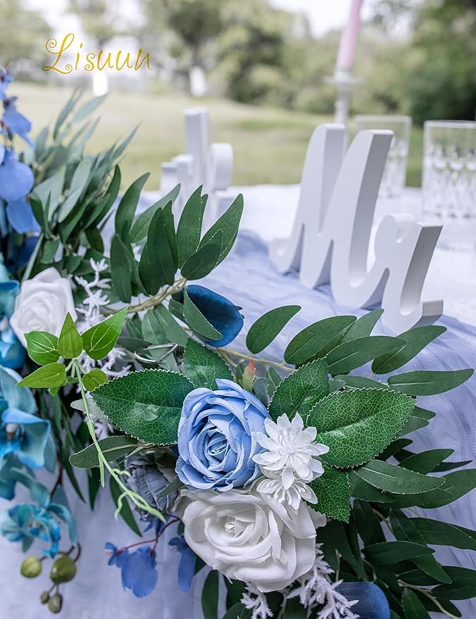 9FT Wedding Arch Flower Garland, Handmade Wedding Table Decorations,Head Table Floral Decor for Noble and Charming Wedding Ceremony