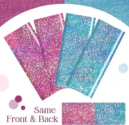 4 Pcs Pink&Blue Holographic Laser Tablecloths Iridescence Shiny Table Covers 40" x 108" Foil Rectangle Table cloths for Baby Shower Undersea Ocean Birthday Party Winner Wedding Party Décor
