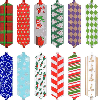 JOYIN 24 Present Wrap Ribbon Pull Bows 5", Easy and Fast Gift Wrapping Accessory for Christmas Bows Baskets Wine Bottles Gifts Decoration, Present Decor