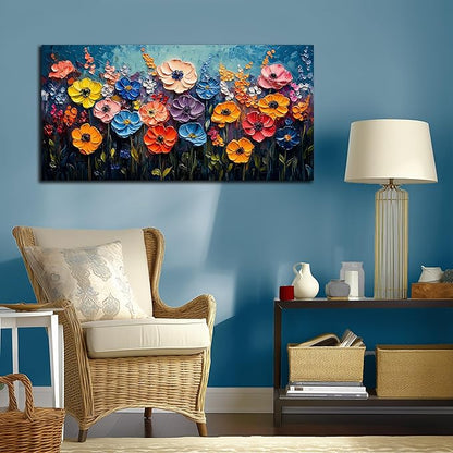 Flower Canvas Wall Art for Bedroom Women Colorful Prints Wall Decor for Living Room Floral Wall Decoration Ready to Hang 20 x 40 Inch