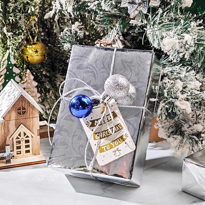 LeZakaa 3D Embossed Floral Foil Gift Wrapping Paper, Vintage Flower Metallic Foil for Birthday Christmas Party Holiday Gift Wrap, for DIY Crafts Scrapbook, Mini Roll 17 inch x 32.8 Ft(Silver)