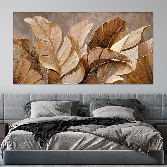 Dimpaga Canvas Wall Art Decor Artwork for Wall Decor Wall Art Pictures for Living Room Botanical Wall Art Prints Brown Modern Wall Art Decorations Artwork for walls Bedroom Office Decor 20" X 40"