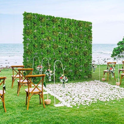 Flower Wall Backdrop 9pcs 16.5x16.5 Inch Flower Wall Decor Artificial Floral Wall Panel Ideal for Wedding Celebrations, Festive Party Birthday Backdrops and Elegant Home Decor