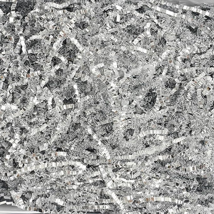 Uptotop 1 LB Crinkle Cut Paper Shred Filler for Gift Wrapping Basket Filling, Birthday, Christmas, Thanksgiving, Wedding, Mother's Day, Glitter Silver