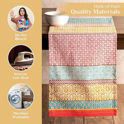 Maison d' Hermine Table runner 100% Cotton Single Layer Table Runners 108 inches long Decorative for Home Kitchen Dining Party Baby Shower Wedding Bridal Shower Spring Summer (Provence, 14.50" x 108")