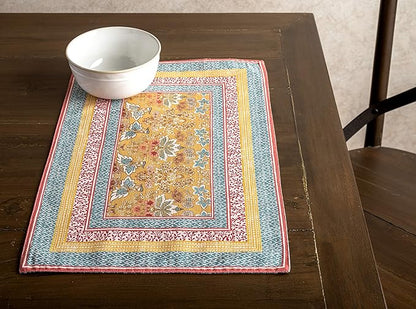 Maison d' Hermine Placemats Set of 4 100% Cotton Washable Cloth Place Mats, Reusable Table Mats for Kitchen Dining Decoration, Party, Wedding, Restaurant Spring/Summer (Marquise, 13" x 19")
