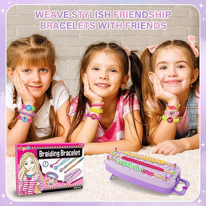 Friendship Bracelet Making Kit for Girls,DIY Arts and Crafts Toys,Jewelry String Maker Kit,The Best Birthday Gifts Ideas for Girls 6 7 8 9 10 11 12+ Years Old（Double Purple