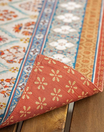 Maison d' Hermine Placemats Set of 4 100% Cotton Washable Cloth Place Mats, Reusable Table Mats for Thanksgiving Christmas Decorations Kitchen Dining Party Wedding Restaurant (Romane, 13" x 19")