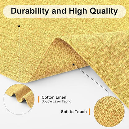 Homaxy Cloths Placemats for Dining Table Set of 4, Heat Resistant Washable Cotton Linen Blend Table Mats, Ideal for Kitchen Party Dining Decoration, 13" x 19", Mustard Yellow