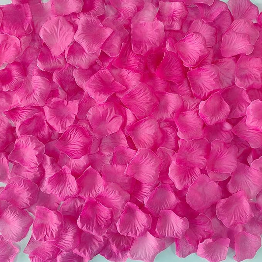 Separated 1000 PCS Artificial Magenta Rose Petals for Romantic Night,Faux Fuchsia Flower Petals for Flower Girl Weddings Party Romantic Decoration(Ready-to-use)