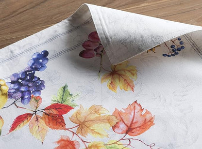 Maison d' Hermine Placemats Set of 4 100% Cotton Washable Cloth Place Mats, Reusable Table Mats for Thanksgiving Christmas Decorations Kitchen Dining Party Wedding (Fruit D'Hiver, 13" x 19")