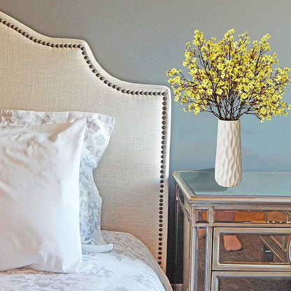 Mandy's Yellow Artificial Baby’s Breath European Flowers 6 Bundles Silk Gypsophila with Bendable Stems for Fall Thanksgiving & Christmas Centerpiece Wedding Decor and Table Arrangements