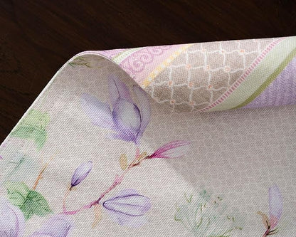 Maison d' Hermine Placemats Set of 4 100% Cotton Washable Cloth Place Mats, Reusable Table Mats for Kitchen Dining Decoration, Party, Wedding, Restaurant Spring/Summer (Magnolia Mornings, 13" x 19")