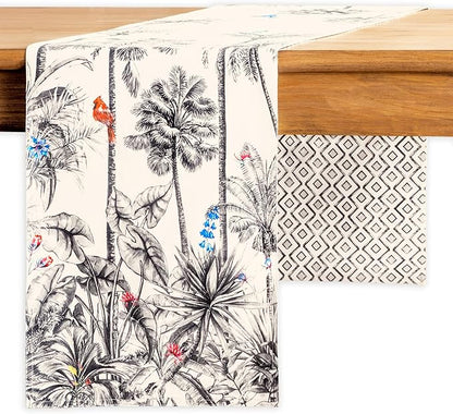 Maison d' Hermine Table Runner 100% Cotton Double Layer Table Runners 72 inches Long for Thanksgiving Christmas Decorations Home Kitchen Dining Party Wedding (Amazonia, 14.5" x 72")
