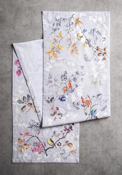 Maison d' Hermine Table Runner 100% Cotton Single Layer Table Runners 60 inches Long for Thanksgiving Christmas Decorations Home Kitchen Dining Party Wedding (Equinoxe - Grey, 14.5" x 60")