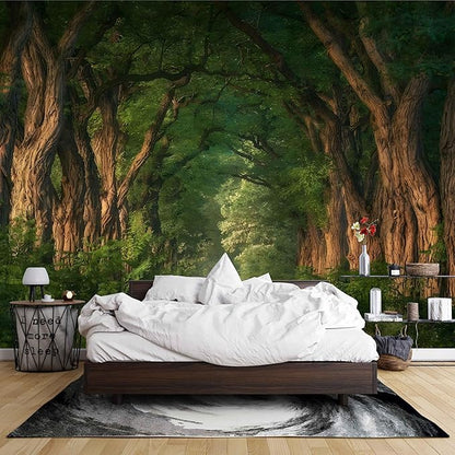 Floral Forest Wall Murals Peel and Stick Forest murals Removable Waterproof Large Wallpaper for Living Room Bedroom (Color-13, 118×82 inch)