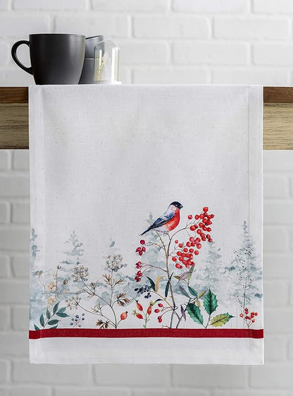 Maison d' Hermine Table Runner 100% Cotton Single Layer Table Runners 60 inches Long for Thanksgiving Christmas Decorations Home Kitchen Dining Party Wedding (Morzine, 14.5" x 60")
