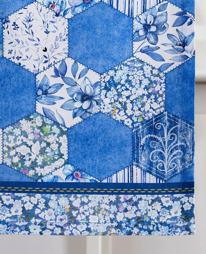 Maison d' Hermine Table Runner 100% Cotton Single Layer Table Runners 108 inches Long Decorative for Home Kitchen Dining Party Wedding Bridal Shower Spring Summer (Summer Blues, 14.50" x 108")