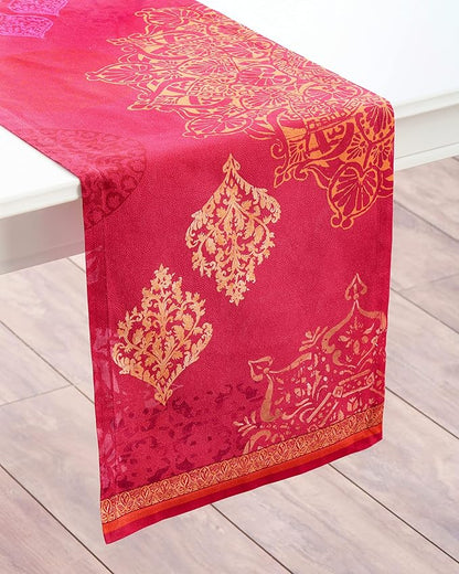 Maison d' Hermine Table Runner 100% Cotton Single Layer Table Runners 72 inches Long for Thanksgiving Christmas Decorations Home Kitchen Dining Party Wedding (Versailles, 14.5" x 72")