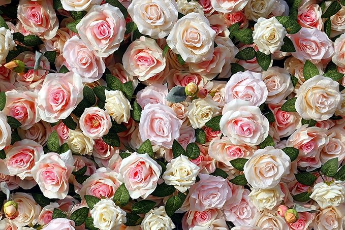 8×8 ft Artificial Pink Flower Wall Backdrop with Backdrop Stand, 2pcs 4×8 ft Panels, Assembly-Friendly Floral Backdrop for Weddings, Events, Studios & Window Displays