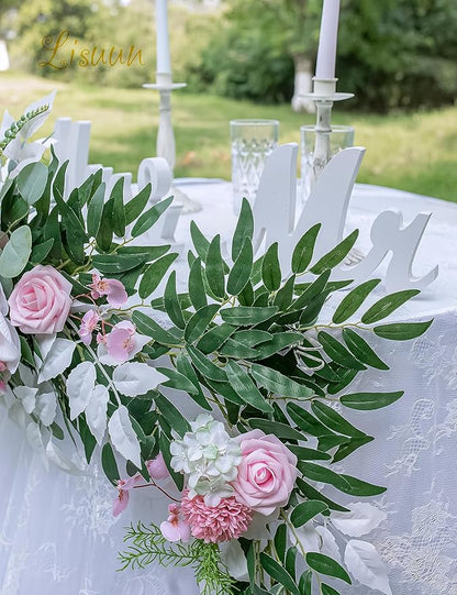 9FT Wedding Arch Flower Garland, Handmade Wedding Table Decorations,Head Table Floral Decor for Noble and Charming Wedding Ceremony
