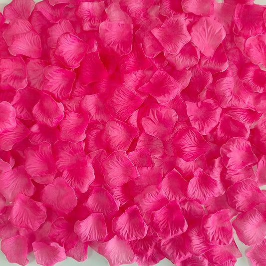 Separated 1500 PCS Artificial Pink Rose Petals for Romantic Night,Faux Hot Pink Flower Petals for Flower Girl Weddings Valentine Day Party Romantic Decoration(Ready-to-use)