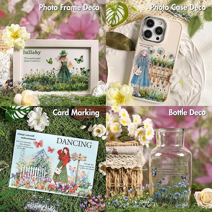 Scrapbook Flower Stickers(120Pcs) - journaling Stickers for Scrapbooking Adult Junk Journal Supplies Card Making Home Deco DIY Crafts Water Bottle