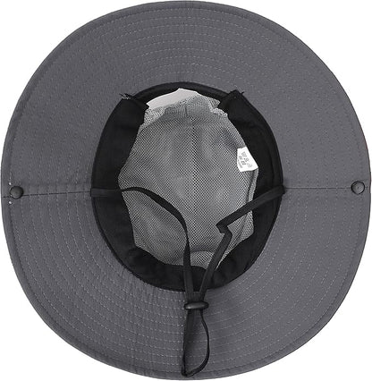Womens Summer Sun Hat Beach Hat Wide Brim Outdoor UV Protection Hat Foldable Cool Mesh Ponytail Bucket Hat