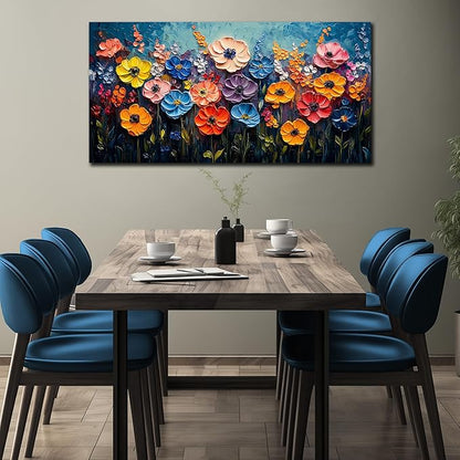 Flower Painting Wall Decor for Bedroom Teen Girl Colorful Paintings for Wall Floral Wall Art for Office Women 24 x 48 Inch