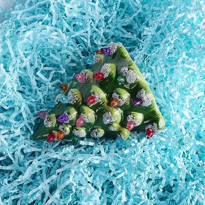 Uptotop 2 LB Crinkle Cut Paper Shred Filler for Gift Wrapping Basket Filling, Birthday, Christmas, Thanksgiving, Wedding, Mother's Day, Blue