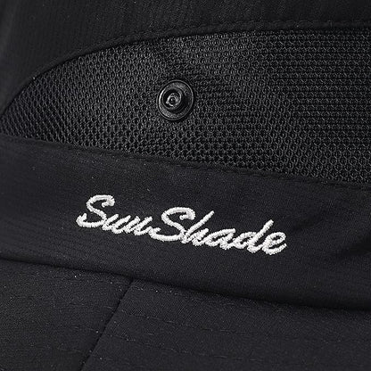 Womens Summer Sun Hat Beach Hat Wide Brim Outdoor UV Protection Hat Foldable Cool Mesh Ponytail Bucket Hat