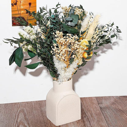 Layhit 4 Pack Large Size Boho Dried Flower Bouquet 15-17 Inch Wedding Handmade Dry Flowers for Vase Crafts DIY Photo Boutonniere for Men Floral Plant for Bridesmaid Gift Birthday Decor(Eucalyptus)
