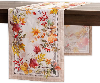 Maison d' Hermine Table Runner 100% Cotton Single Layer Table Runners 36 inches Long for Thanksgiving Christmas Decorations Home Kitchen Dining Party Wedding (Amarante, 14.5" x 36")