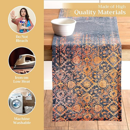 Maison d' Hermine Table Runner 100% Cotton Single Layer Table Runners 72 inches Long for Thanksgiving Christmas Decorations Home Kitchen Dining Party Wedding (Imperfection, 14.5" x 72")