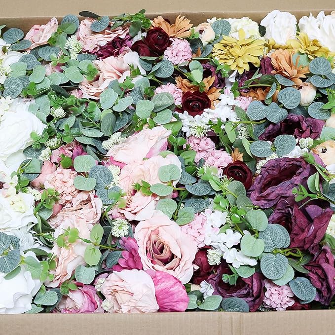 Zerzsy Artificial Flowers Bouquets, Mixed Pink Artificial Peonies, Fake Flower Bride Holding Flowers Faux Floral for Home Wedding Spring Decor