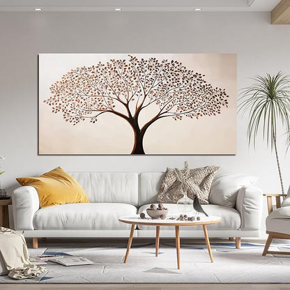 Canvas Art Wall Decor Modern Tree of Life Wall Art Prints Minimalist Botanical Wall Art Decorations Large Wall Art for Living Room Browm Artwork for Walls Bedroom Office Decor Aesthetic 24" X 48"
