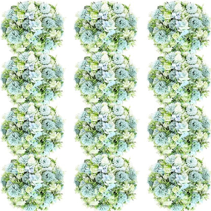 Tigeen Artificial Flowers Artificial Peonies Silk Flowers Faux Peony Fake Peony Silk Hydrangea Bouquet for Wedding Table Centerpiece Floral Vase Decor(White Green,12 Bundles)
