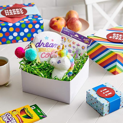 Hallmark Gift Boxes 3-Pack Assorted Sizes (Rainbow Stripes, Dots, Stars) for Birthdays, Weddings, Graduation, Baby Showers, All Occasions, Wrapped Treats and Cookies