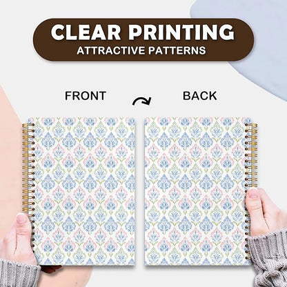 VIIJJUE Aesthetic Floral Notebook, Nature Plant Journal, Flower Botanical Journals for Writing,Hardcover Spiral Notebooks, 5.5x8.3 Inch