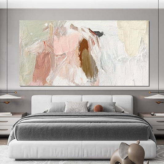 Canvas Wall Art Decor Oversized Wall Art Pictures For Living Room Pink and White Wall Art Decor Abstract Art Work Wall Decor Large Abstract Wall Art Prints For Walls Home Office Wall Decoration 39"X78"