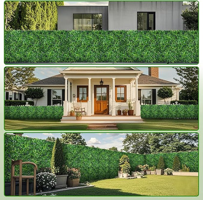 Greenery Grass Wall Panels, 40"x120" (33.33 sqft) Artificial Outdoor Ivy Privacy Fence Screen, UV-Anti Faux Boxwood Roll Grass Wall Panels for Garden Patio Balcony Decor