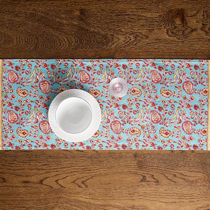 Maison d' Hermine Tablerunners 100% Combed Cotton Premium Table Runner Decorative Table Cover for Home, Kitchen, Dining, Parties & Camping, Lauris , Double Layer - (14.5"x72")