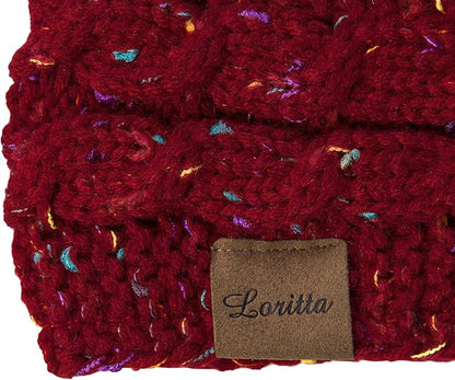 Loritta Womens Ear Warmers Headbands Winter Warm Fuzzy Cable Knit Head Wrap Fleece Lined Gifts