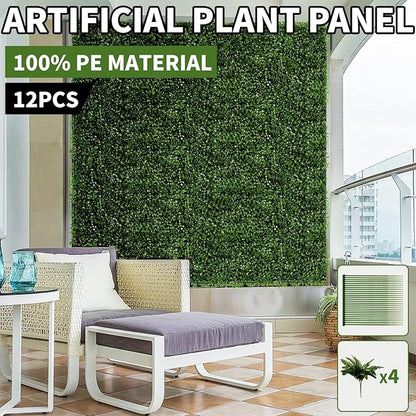 12 Pieces 24"x 16" Artificial Boxwood Panel, Grass Wall Panel, Boxwood Hedge Wall Panels UV Protected Suitable for Artificial Green Wall Decor, Fence Garden Wedding Backyard Decor