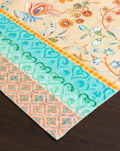 Maison d' Hermine Placemats Set of 4 100% Cotton Washable Cloth Place Mats, Reusable Table Mats for Kitchen Dining Decoration, Party, Wedding, Restaurant Spring/Summer (Luxury Loft - Peach, 13" x 19")