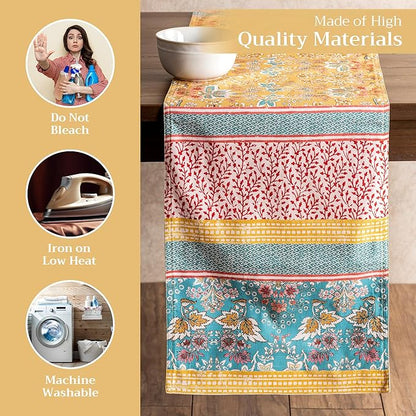 Maison d' Hermine Table runner 100% Cotton Double Layer Table Runners 108 inches long Decorative for Home Kitchen Dining Party Baby Shower Wedding Bridal Shower Spring Summer (Marquise, 14.50" x 108")
