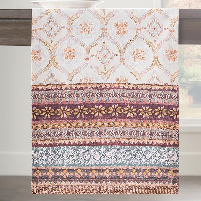 Maison d' Hermine Table Runner 100% Cotton Single Layer Table Runners 36 inches Long for Thanksgiving Christmas Decorations Home Kitchen Dining Party Wedding (Fair Isle, 14.5" x 36")
