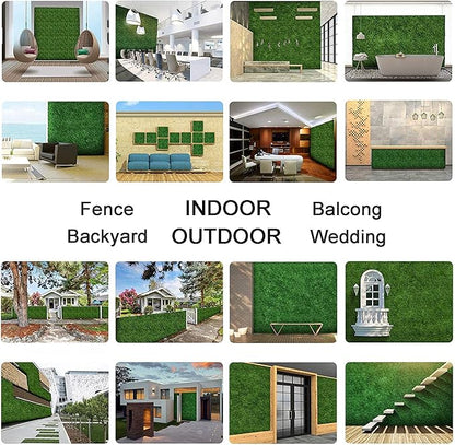 Sunnyglade 12 Pieces 10“x10“ Artificial Boxwood Panels Topiary Hedge Plant, Privacy Hedge Screen Sun Protected Suitable for Outdoor, Indoor, Garden, Fence, Backyard and Decor (10in x 10in)