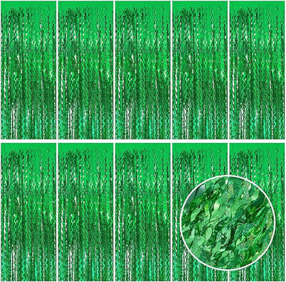 Tinsel Foil Fringe Curtains Wavy Backdrop for Parties Sparkle Metallic Wavy Foil Fringe Backdrop Curtain for Party Decorations Photo Booth Props for Birthday Graduation Wedding