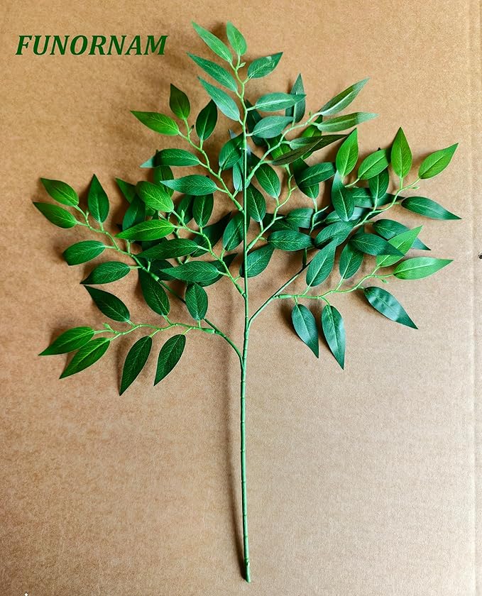 8Pcs Italian Ruscus Greenery Stems 26" Artificial Silk Greenery Leaves for DIY Wedding Arch Bouquet Filler Table Centerpieces Home Indoor Decor
